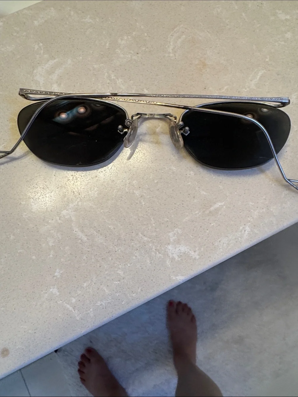 Men’s Rimless Sunglasses - Black Lenses